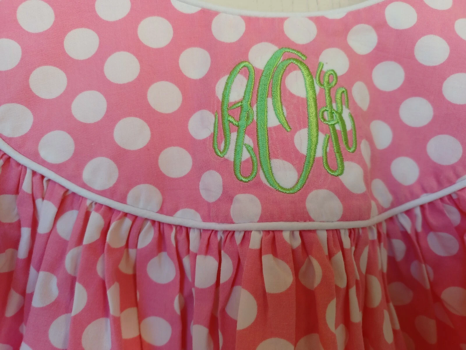 Kelly's Kids Girls Pink Dress Size 6-8 pink polka dot dress