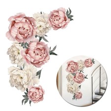 DIY Wall Sticker Peony Flower Wallpaper Detachable Door Decals Home Decors