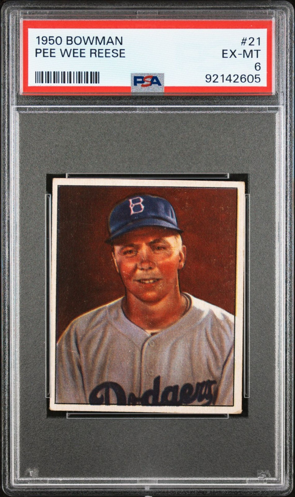 1950 Bowman #21 Pee Wee Reese DODGERS HOF - PSA 6 EX-MT