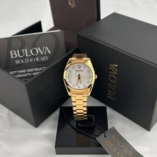 Bulova classic Women's Gold-tone Mother of Pearl 97P172-Surveyor Quartz Watch