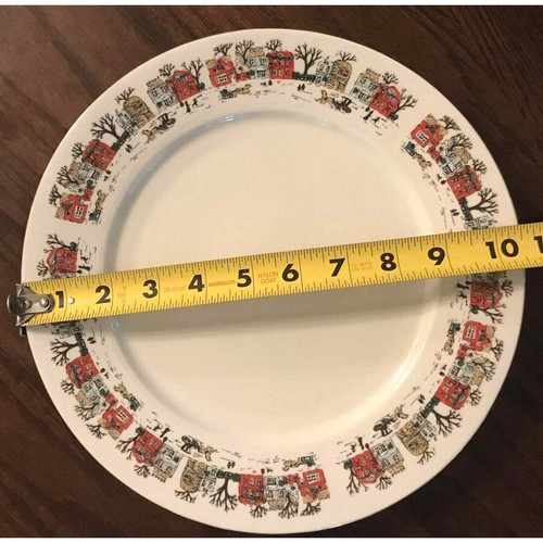 "Platos Christmas Village Horse & Buggy de Lynns Fine China de 7-1/2"" y 10-1/2""" - Imagen 6 de 7