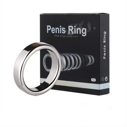 Anillo estirador de pene de acero inoxidable para hombres bolas de metal potenciador retraso eyaculación - Imagen 6 de 20