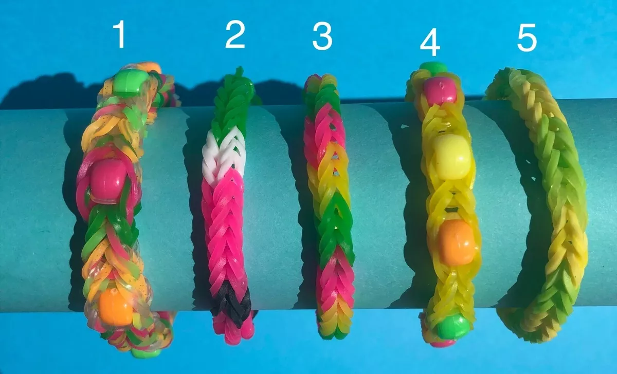 Personalized beaded friendship summer Rainbow Loom rubber band