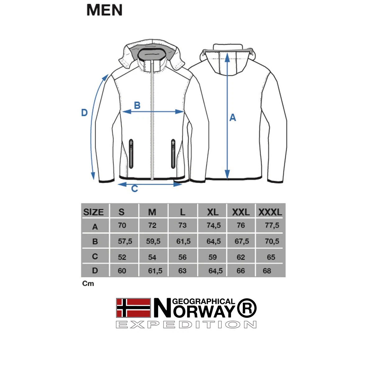 Geographical norway jacket size chart sale