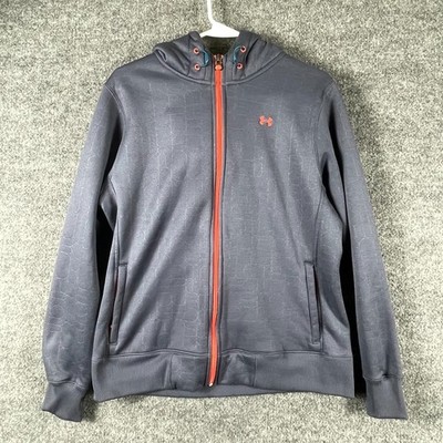 Under Armour Hoodie Women Large Blue Full Zip Semi Fitted MTN Jacket Sweatshirt