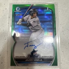 2023 1st Bowman Green Refractor /99 Javier Sanoja Miami Marlins