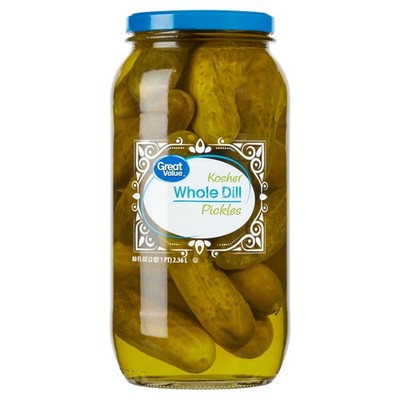Fresh Pack Kosher Whole Dill Pickles in Brine, 80 fl oz Large Jar, Crunchy and