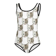 All-Over Silly Lynx Point Domestic Shorthair Print Kids Swimsuit