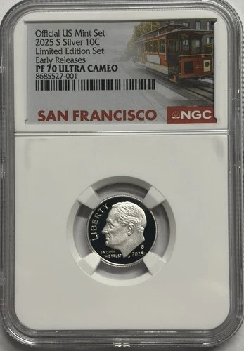 2025 S Proof Silver Roosevelt Dime Limited Edition Set NGC PF70 Ultra Cameo 10c