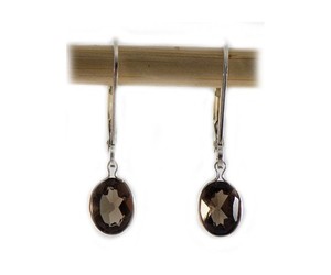 19thC Antique Cairngorm Quartz Scotland+Silver Earrings: Medieval China Sunglass