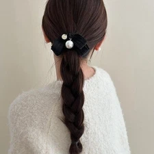 Pearl Bow Hair Accessories Clip Girly Temperament Sweet Hair Clip Duckbill Clip