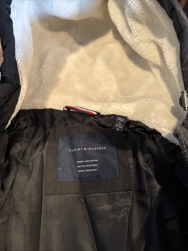 Tommy Hilfiger Black Zip Front Insulated Hooded Puffer Jacket Men's Large - Picture 6 of 10