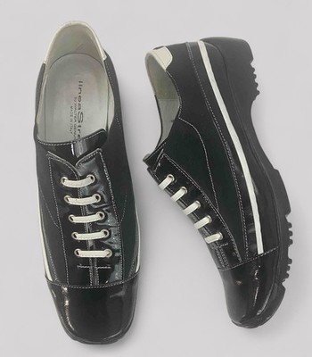 Walter Genuin WOMENS LINEA STRETCH Black Patent Golf Shoes Size 8 US