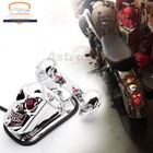 Chrome Motorcycle Skull Brake Tail Light Integrated LED Turn Signals for Harley