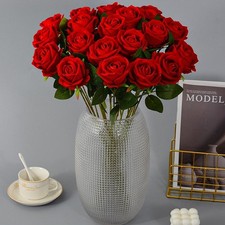 3-10  Red Roses Artificial Flowers Realistic Bouquet Home Decor Valentine Gifts