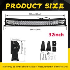 Curved 32 52 Dual Row Led Light Bar Spot Flood Combo Off Road Driving Suv Atv