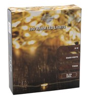 Micro Lichterkette 100 Led Warmweiß - 10M - Draht Lichterkette Leuchtdraht Timer
