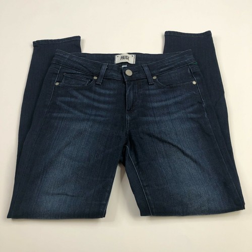 Paige Verdugo Crop 26 (Fits 28W 25L) Denim Blue Skinny Tapered Jeans - Picture 2 of 10