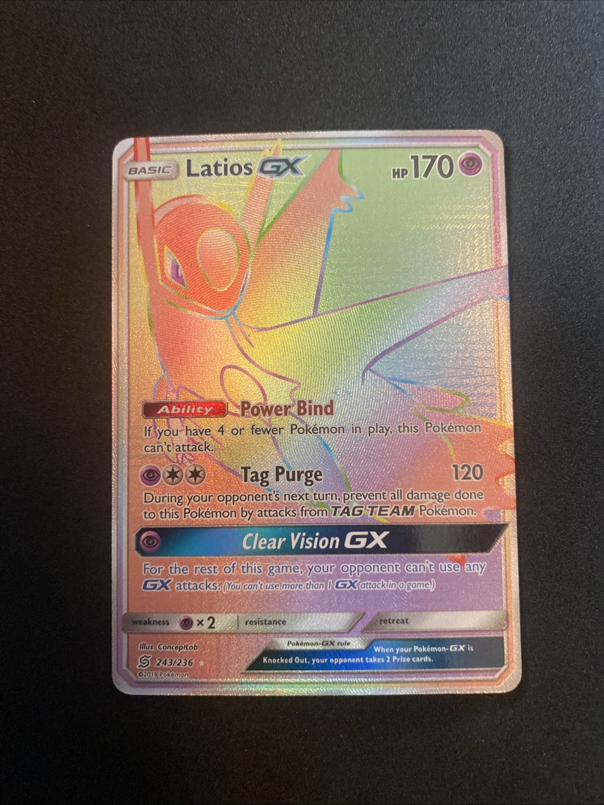 Latios GX (Secret) 243/236 Sm-Unified Minds Holo Rare Pokemon