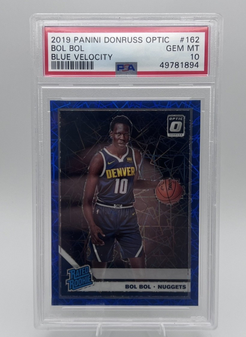 Bol Bol 2019 Donruss Optic Blue Velocity PSA 10 #162 Rated Rookie Denver Nuggets