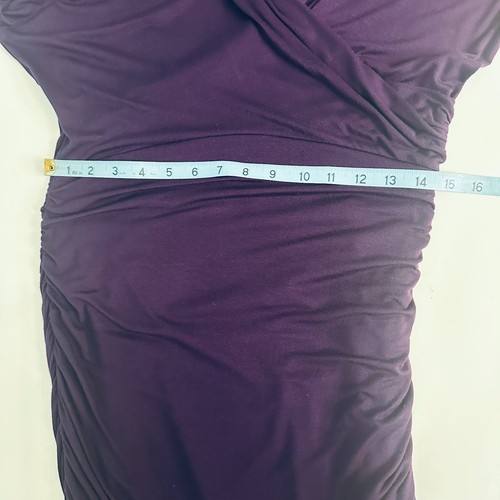 Bar III Damen Gr. M lila drapiertes Kleid gerafft Raffung Stretch Made in USA Y2K - Bild 8 von 10