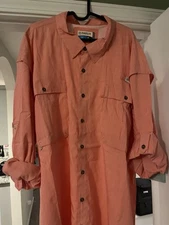 Magellan Men's 4XL Fish Gear Shirt Relaxed Fit Long Sleeve Coral NEW