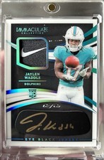 2021 Immaculate Jaylen Waddle Rookie Patch Auto Nike Swoosh 1/1 Eye Black 💎🔥