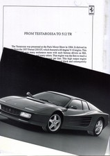 Ferrari 512TR - original Press Kit brochure + 3 photographs - 654/91 1991