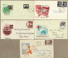 Australia Miscellaneous Lot PreDecimal FDC Cover x5 inc Swans Red Cross etc