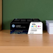 HP 410A 3-Pack Original LaserJet Toner Cartridge CF410AM
