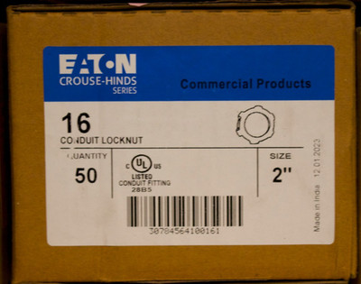 Eaton Cooper Crouse Hinds #16 CONDUIT LOCKNUT SZ: 2  50pk