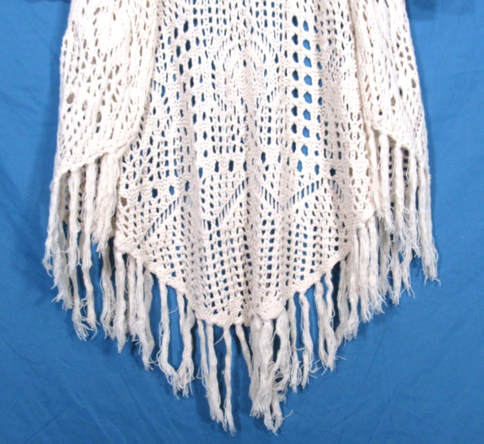 C&V CHELSEA & VIOLET Off-White Crochet Frente Abierto BOHO Suéter Cárdigan Kimono S Foto 4 de 4