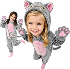 Black Cat Costume for Girls - Halloween Costume for Kids Role Play with Bag