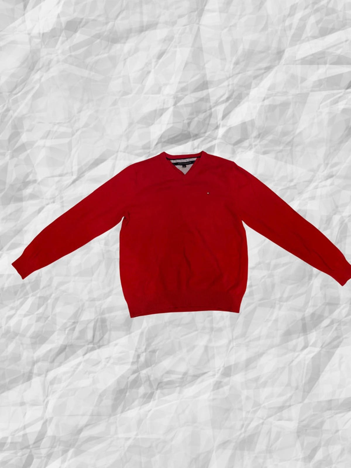 Red Tommy Hilfiger  V-Neck Size Large -RRP £125