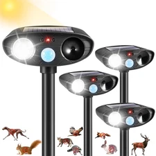 2025 4Pack Deer Repellent Device Ultrasonic Animal Repellent Cat Deterrent Ou...