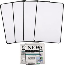 4 Pcs Page Magnifying Sheet 4X Lightweight Full Page Magnifier Clear Optical Fre