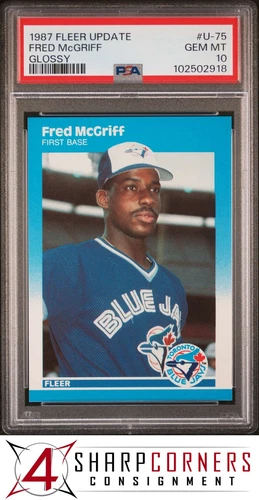 1987 FLEER UPDATE GLOSSY #U-75 FRED McGRIFF BLUE JAYS HOF PSA 10