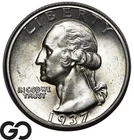 1937-D Washington Quarter, Nice Luster, BU++