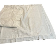 2 Vintage Pillow Shams White Cotton Embroidery Eyelet 30 x 32 Large
