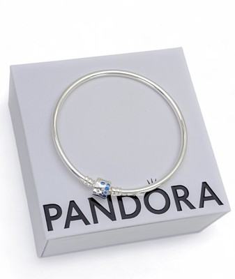 New 100% Authentic PANDORA 925 Blue Sparkle Barrel Clasp Charm