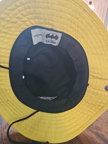 DC Comics Batman Logo Fishing/Camping Hat Yellow & Black With Buttons And Vents - Picture 3 of 3