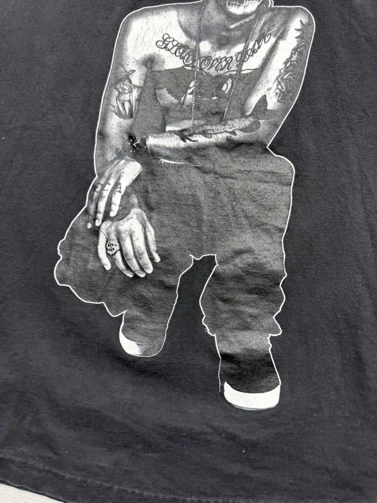Rare Famous Stars And Straps Yelawolf Alabama Skull Tee Large Black image 2