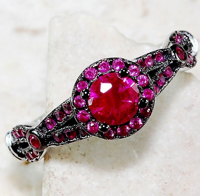 1CT Heat Treated Rubellite Tourmaline 925 Sterling Silver Ring Jewelry Sz 6 MP1