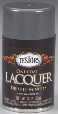 Testors 1849M Graphite Dust One Coat Lacquer 3 oz. Spray Paint Can