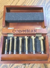 Columbian 7-Piece Forstner Wood Working 3/8" Shank Drill Bit Set 1/4" - 1".