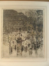 Antique 1922 Luigi Kasimir Vienna Opera House Aquatint Etching