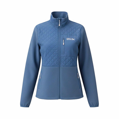 Eddie Bauer First Ascent Women s Mixed Media Fleece Jacket Full Zip Pockets M