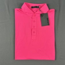 G/Fore G4 Golf Shirt Polo Sleeve Logo Medium Pink Polyester Spandex MSRP 110