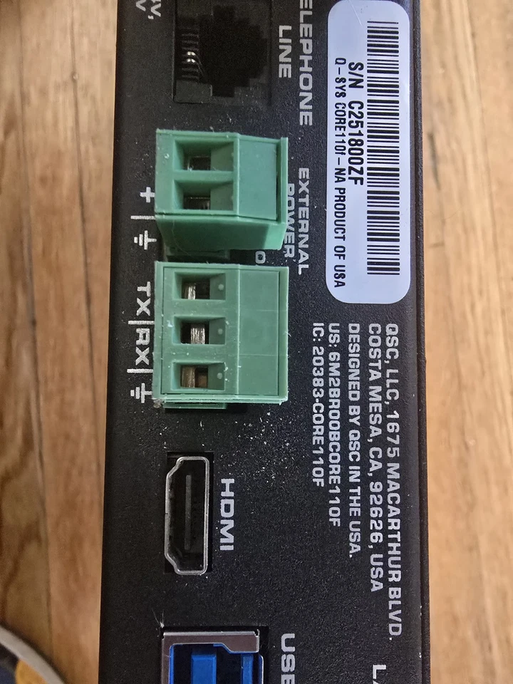 QSC Q-SYS CORE 110f USB / Flex Channels (Rack-Mountable) - Image 3 of 4