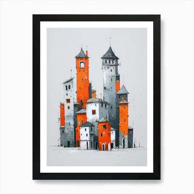 Schlösser am Himmel 1 Kunstdruck Rahmen gerahmt Wandbild Poster Leinwanddruck Bild